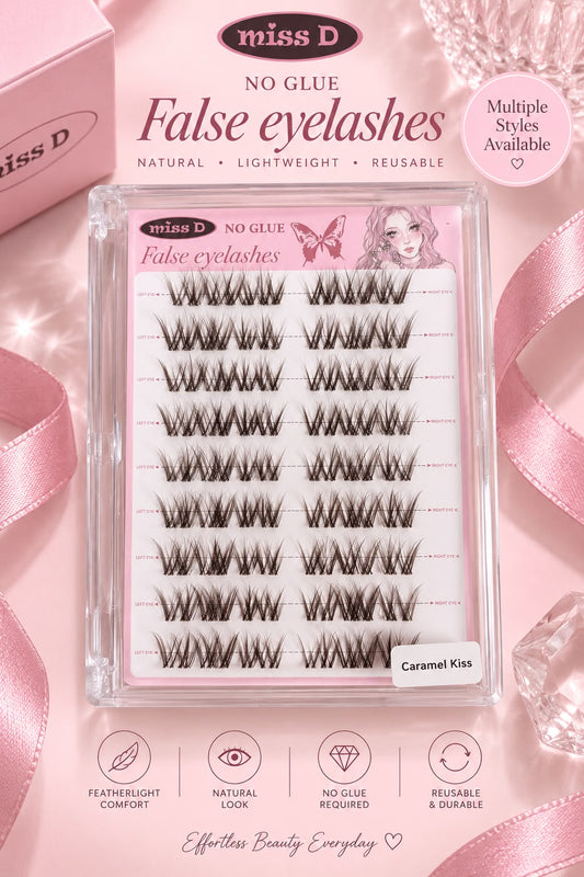 Caramel Kiss ✨Glue-Free False Eyelashes | Easy to Apply